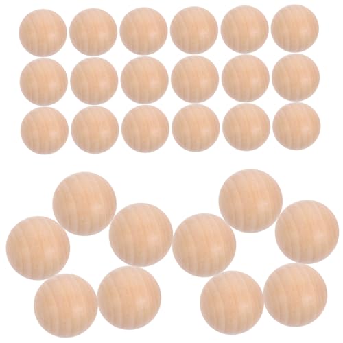 DOITOOL 30 Stück Runde Holzperlen Ungebohrt Natürlichem Lotus Holz für Diy und Basteln Schmuck Dekoration und Projekte von DOITOOL