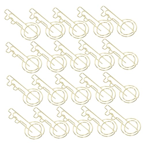DOITOOL 30 Stück Schlüssel-Büroklammer klein Gold Papierklammern Büroklammern Befestigungsclips für Dokumente Multi-Gebrauchspapierclips rechnungen fixieren büroklammer Bürozubehör Metall von DOITOOL