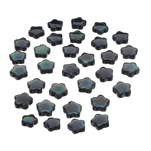 DOITOOL 30 Stück Sternperlen für Schmuckherstellung Temperaturfühlende Farbwechsel Glasperlen mit Großen Löchern Fünfzackige Spacer Charms für DIY Armbänder Halsketten und Ohrringe von DOITOOL