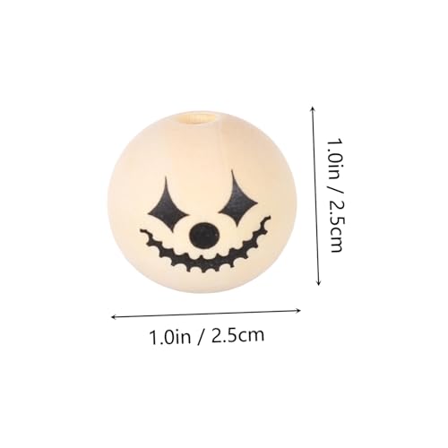 DOITOOL 30 Stück Teiliges Halloween Holzperlen Rund Naturfarbene Holzkugeln Auffädeln für DIY Bastelprojekte Schmuck und Dekorationen DOITOOL 30 Stück Teiliges Halloween Holzperlen Rund Naturfarbene Holzkugeln Auffädeln für DIY Bastelprojekte Schmuck und Dekorationen von DOITOOL