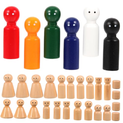 DOITOOL 30 Stück Teiliges Holzfiguren zum Bemalen Kindgerechte Diy Holz Peg Puppen Natürliche Kleine Holzfiguren für Kreative Kinderhandwerk Projekte und Bastelspaß DOITOOL 30 Stück Teiliges Holzfiguren zum Bemalen Kindgerechte Diy Holz Peg Puppen Natürliche Kleine Holzfiguren für Kreative Kinderhandwerk Projekte und Bastelspaß von DOITOOL