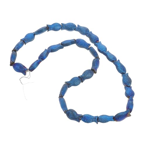 DOITOOL 30 Stück Teiliges Matte Glasperlen Fischform Kleine Blaue Schmuckperlen für DIY Armbänder Halsketten Handarbeit Zubehör Ocean Themed Kreative Bastelmaterialien von DOITOOL