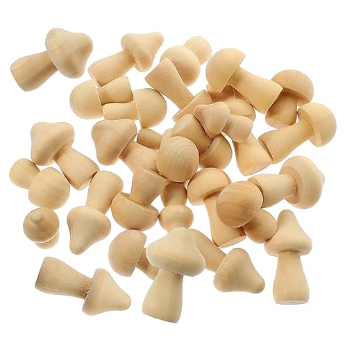 DOITOOL 30 Stück Teiliges Set Unbemalter Holzpilze für DIY Projekte Kreative Bastelornamente für Bemalen und Gestalten von Zuhause Dekorationen von DOITOOL
