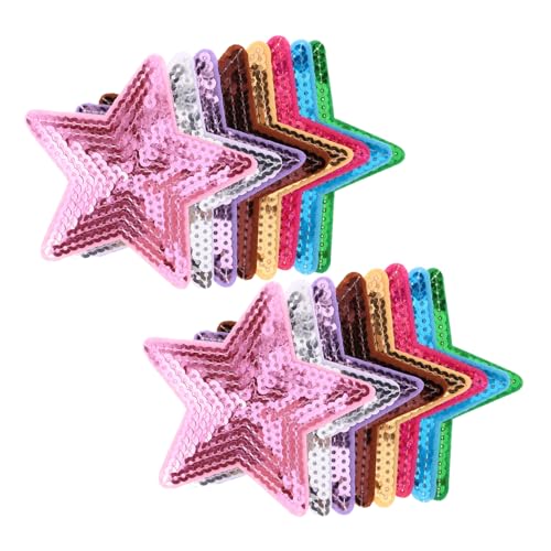 DOITOOL 30 Stück Teiliges Stern Pailletten Aufnäher zum Aufbügeln und Nähen Fünfzackige Bestickte Applikationen Vielseitig für Kleidung Jeansjacken und DIY modeakzente Langlebig und von DOITOOL