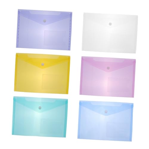 DOITOOL 30 Stück Teiliges Transparent mit Druckknopf Wiederverwendbarer PP Kunststoff Organizer Umschlagform mit Beschriftungstasche zur Sicheren Aufbewahrung von Dokumenten und von DOITOOL