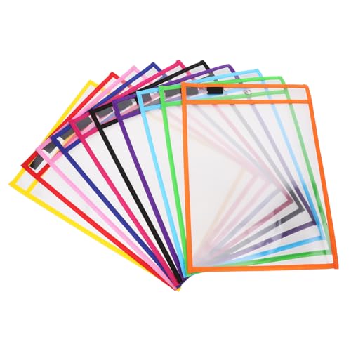 DOITOOL 30 Stück Teiliges Wiederverwendbarer PVC Dry Erase Taschen mit Markerhalter und Metallöse Abwischbar Transparente Schreibwarenhüllen für Büro Schule Bunte DOITOOL 30 Stück Teiliges Wiederverwendbarer PVC Dry Erase Taschen mit Markerhalter und Metallöse Abwischbar Transparente Schreibwarenhüllen für Büro Schule Bunte von DOITOOL