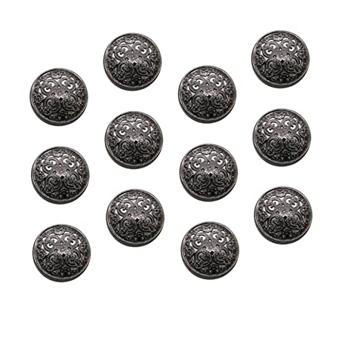 DOITOOL 30 Stück hohle Metallknöpfe für DIY-Nähprojekte, stilvolle schwarze Verschlüsse für Jacken, Hüte, Jeans und langlebigeres und kreatives Design zum Basteln von DOITOOL