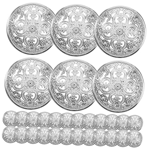 DOITOOL 30 silberfarbene Metallknöpfe für Näh- und Bastelprojekte, langlebige Verschlüsse für Mäntel, Jacken und Accessoires von DOITOOL