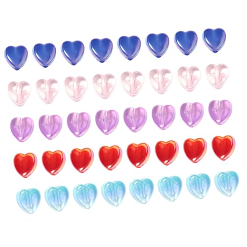 DOITOOL 300 Stück Acryl Herzperlen Bunte Transparente Spacer Perlen zum Auffädeln Leichte DIY Bastelperlen für Armbänder und Halsketten Originelles Schmuckzubehör für Zufällige Farbe von DOITOOL