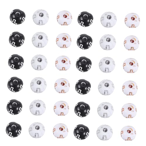 DOITOOL 300 Stück Acryl Kreuzperlen mit Kreuzmuster Runde Abstandshalterperlen für Rosenkranz Schmuck DIY Schwarze Weiße Perlen mit Gold Silberprägung für Armbänder und Halsketten DOITOOL 300 Stück Acryl Kreuzperlen mit Kreuzmuster Runde Abstandshalterperlen für Rosenkranz Schmuck DIY Schwarze Weiße Perlen mit Gold Silberprägung für Armbänder und Halsketten von DOITOOL