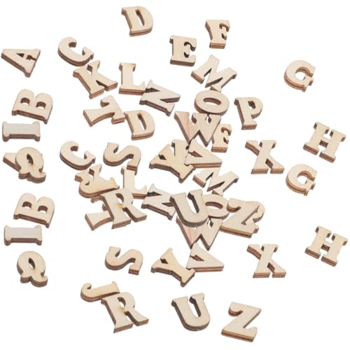 DOITOOL 300 Stück Blanko Holzscheiben Naturholzrohlinge zum Basteln DIY Holzbuchstaben für Kreative Handwerksprojekte und Individuelle Dekorationen von DOITOOL