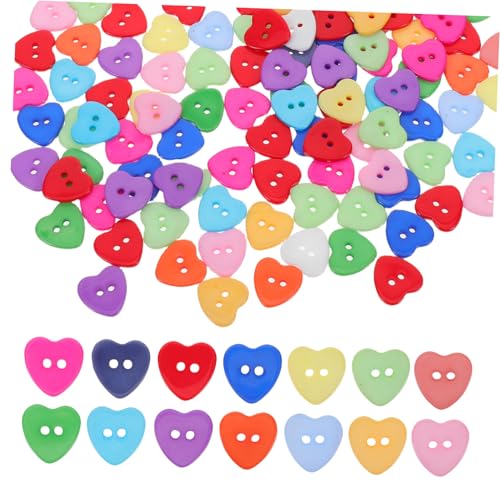 DOITOOL 300 Stück Bunte Herzförmige Resinknöpfe mit Löchern Robuste Leichte Nähknöpfe für DIY Basteln Scrapbooking und Vielseitige Stoffe Wie Stricken und Bekleidungszubehör von DOITOOL