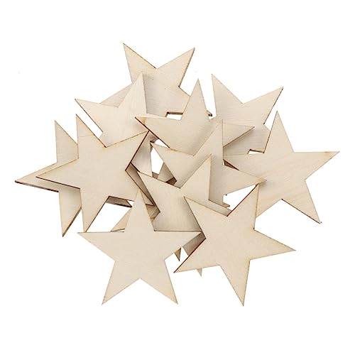 DOITOOL 300 Stück DIY Holzsterne Große Unbehandelte Holzscheiben für Kreative Bastelprojekte für Malen Dekoration und Festlichkeiten von DOITOOL