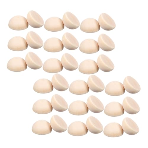 DOITOOL 300 Stück Halbe Holzperlen Unvollendete Runde Split Holz Kugeln für Bastelarbeiten Diy Deko und Natürliche Verzierungen für Partys von DOITOOL