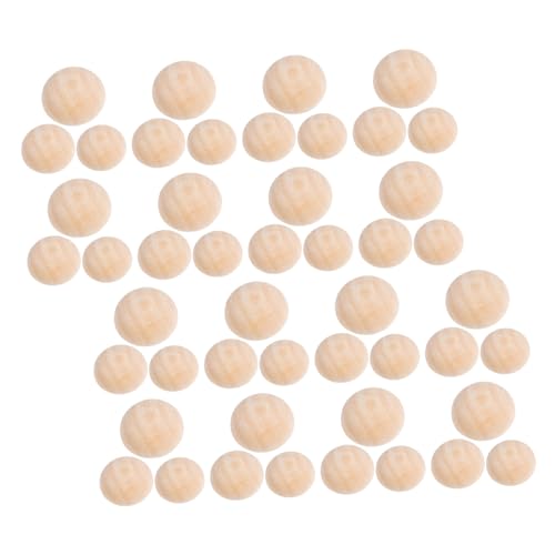 DOITOOL 300 Stück Halbkreis Holzperlen Naturbelassen zum Bemalen Halbrunde Holzkugeln für DIY Puppen Armbänder Weihnachtsdeko und Bastelprojekte Vielseitige Holzperlen für Handwerk von DOITOOL