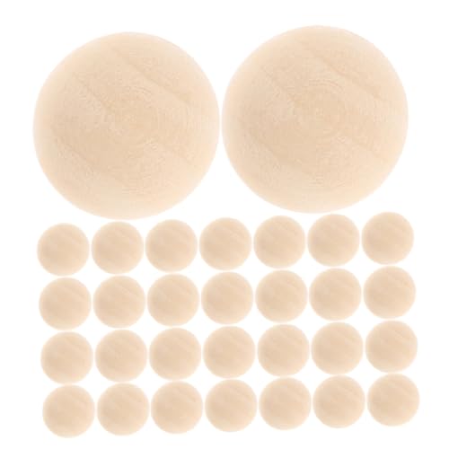 DOITOOL 300 Stück Holzperlen Unlackierte Halbkugeln Zum Bemalen Kugeln Zum Basteln Perlen Zum Basteln Halbkugeln Naturkugeln Zum Bemalen Holzbasteln Holzbasis Kugelperlen von DOITOOL