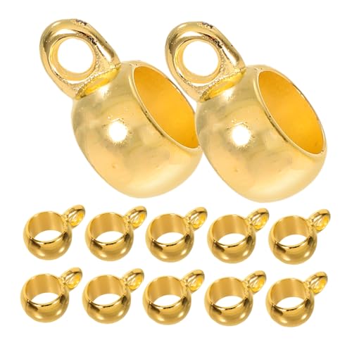 DOITOOL 300 Stück Kunststoff Spacer Perlen Große Rund Bail Beads Schmuck Zubehör für DIY Armbänder Halsketten Bastelprojekte Goldfarben von DOITOOL