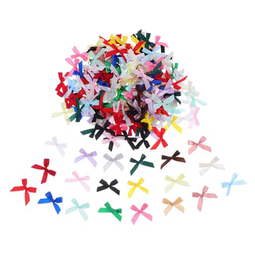 DOITOOL 300 Stück Mini Satinband Schleifen Kleine Bunte Schleifen für Bastelarbeiten Haarschmuck für Mädchen und Frauen Geschenkverpackung Scrapbooking Partydekoration von DOITOOL