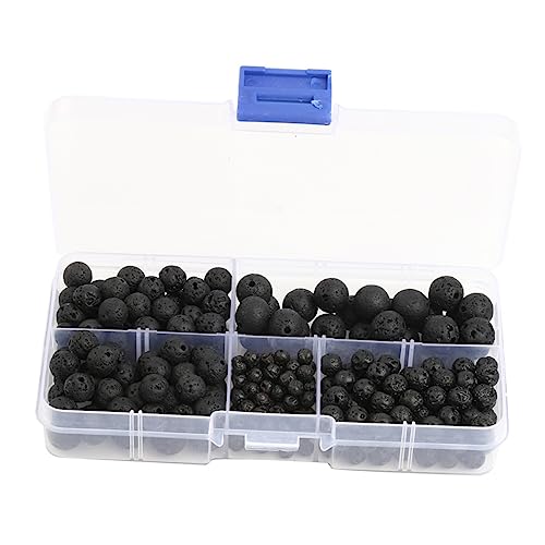 DOITOOL 300 Stück Runde Lava Perlen Schwarze Vulkangestein Perlen für Schmuckherstellung Diy Armbänder Ohrringe Natürliche Steinperlen von DOITOOL