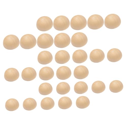 DOITOOL 300 Stück Teiliges Halbrunde Holzperlen aus Naturbelassenem Holz für DIY Bastelprojekte Halbkugelige Praktische Holz Halbkreise für Kreative Dekoration und Handwerk von DOITOOL