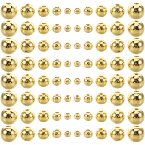 DOITOOL 300 Stück goldene Kugelperlen: 2–6 mm nahtlose runde lose/Spacer-Perlen für die Herstellung von Armbändern, Halsketten und Ohrringen – DIY-Schmuckteile – handgefertigte Accessoires DOITOOL 300 Stück goldene Kugelperlen: 2–6 mm nahtlose runde lose/Spacer-Perlen für die Herstellung von Armbändern, Halsketten und Ohrringen – DIY-Schmuckteile – handgefertigte Accessoires von DOITOOL