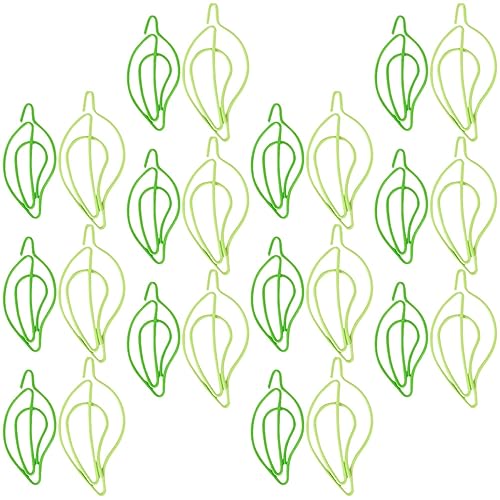 DOITOOL 30Stücke Blattförmige Papierclips Kreative Büroklammern für Dokumente Schulmaterial und Büroorganisation Boxen mit Je Clips von DOITOOL