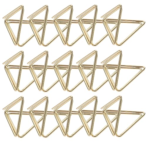 DOITOOL 30Stücke Memo Clips Dreiecksform Stabiler Tischkartenhalter für Kreative Dekorationen für Hochzeiten Partys und Bürobedarf Goldfarben von DOITOOL
