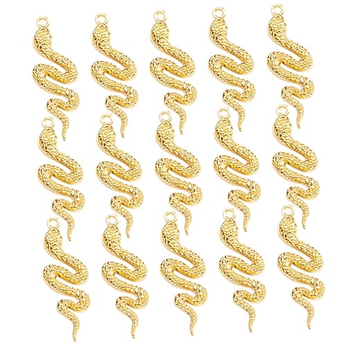DOITOOL 32 Stück Armbandanhänger für die Schmuckherstellung fäden earrings klappcreolen creolen ohrringe ohrringen earloop Schlange Halsketten Schmuckzubehör Bastelzauber Legierung Golden von DOITOOL