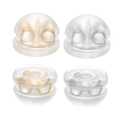 DOITOOL 32 Stück Teiliges Silikon Ohrstecker Verschlüsse Weiche Langlebige Ohrring Hinterteile Hypoallergen Stabiler Halt für Ohrlöcher DIY Schmuckzubehör in Silber und Gold Vielseitig von DOITOOL