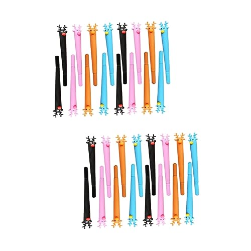 DOITOOL 32 Teiliges Kugelschreiber mit Elch Schwarze Mine Bunte Farben Blau Schwarz und Braun Cartoon Schreibstifte für Schule Büro und Geschenkideen von DOITOOL