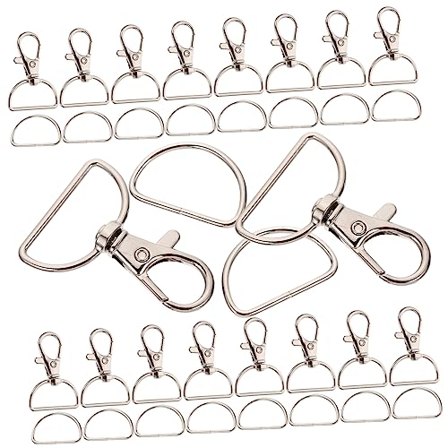 DOITOOL 35 Sätze Federschnalle aus Metall mit Schlüsselbund Clips schnappen abnehmbar Stichworte Metallverschluss Federkarabinerhaken aus Edelstahl Rostfreier Stahl Silver von DOITOOL
