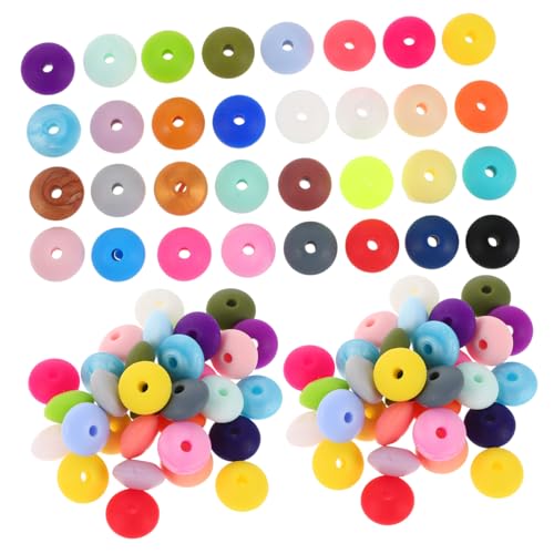 DOITOOL 350 Stück Silikon Lentil Perlen für Schmuckherstellung Bunte Abacus Spacer Perlen für Armband Halskette Stift DIY Weiches Hautfreundliches Material Langlebig und Vielseitig von DOITOOL