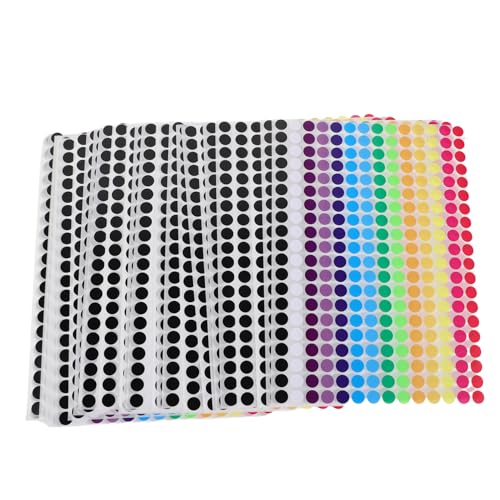 DOITOOL 36 Blatt Aufkleber Etiketten Selbstklebende Dot Sticker für Bastelprojekte Geschenkverpackungen Klassenzimmer und Kreative Anwendungen Farben Aufkleber pro Blatt von DOITOOL