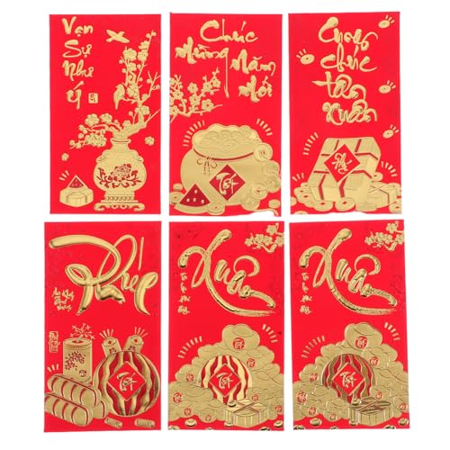 DOITOOL 36 Chinesische Rote Umschläge 2026 Hong Bao Rotes Päckchen Hong Bao Vietnamesischer Glücksgeldbeutel Für Das Chinesische Neujahr Frühlingsfest Hochzeitsfeierzubehör von DOITOOL
