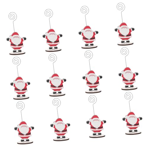 DOITOOL 36 Stck. Desktop-Notizhalter Frohe Weihnachten Weihnachtshandwerk retro Dekorate drinnen Desktop-Weihnachtsschmuck Notizclip für Weihnachtsfeiern Weihnachtsparty- Hölzern von DOITOOL