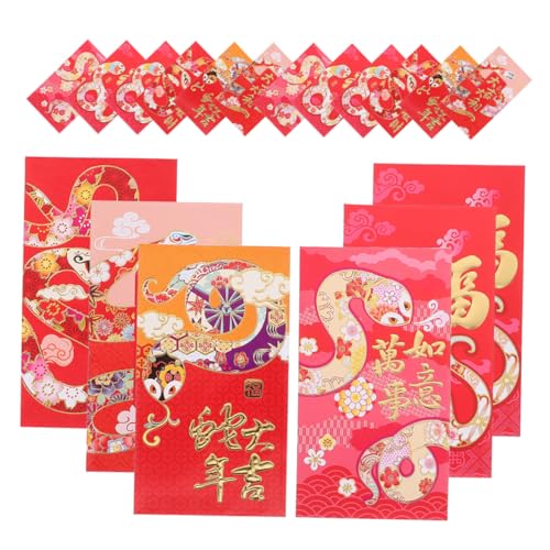 DOITOOL 36 Stück Lai Feng Chinesische Umschläge für rotes Paket Hochzeitsumschläge Neujahrsumschlag roter Umschlag Geldumschlag rote Briefumschläge Papier von DOITOOL