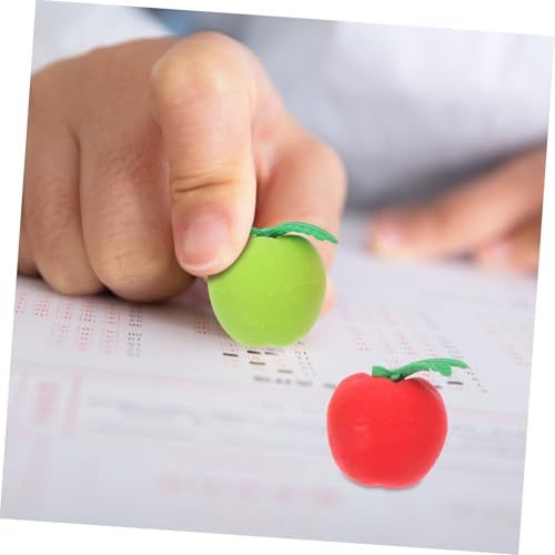 DOITOOL 36 Stück Teiliges Apfel Radiergummis in Rot und Grün Fruchtige Radiergummis für Schüler Praktische Schulbedarf Belohnung für Klassenzimmer Farbenfrohe Kompakte Obst Form für von DOITOOL