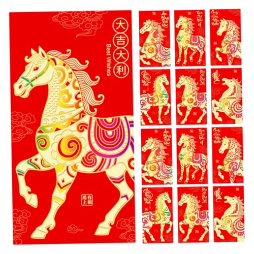 DOITOOL 36 Stück Teiliges Rote Umschläge Pferdejahr Chinesische Neujahrs hongbao mit Glückssymbolen Traditionell Gestaltet für Lunar Year Hochzeit Geburtstag Festliche Geldgeschenktüten DOITOOL 36 Stück Teiliges Rote Umschläge Pferdejahr Chinesische Neujahrs hongbao mit Glückssymbolen Traditionell Gestaltet für Lunar Year Hochzeit Geburtstag Festliche Geldgeschenktüten von DOITOOL