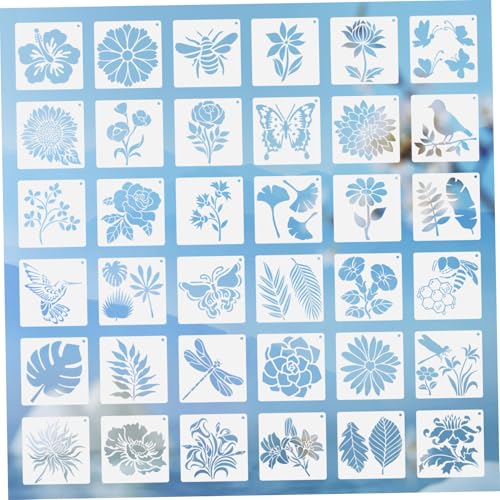 DOITOOL 36 Stück Teiliges Schablonen Blumen Vögel Pflanzen Malschablonen Wiederverwendbar für DIY Malerei Zeichenvorlagen Erwachsene Holz Wand Deko Karten DOITOOL 36 Stück Teiliges Schablonen Blumen Vögel Pflanzen Malschablonen Wiederverwendbar für DIY Malerei Zeichenvorlagen Erwachsene Holz Wand Deko Karten von DOITOOL