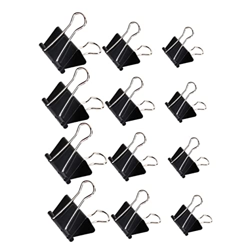 DOITOOL 36 Stück Teiliges Schwarz Metall Binder Clips Robuste Büroklammern für Dokumente Notizen und Organisation für Bürobedarf und Schule von DOITOOL