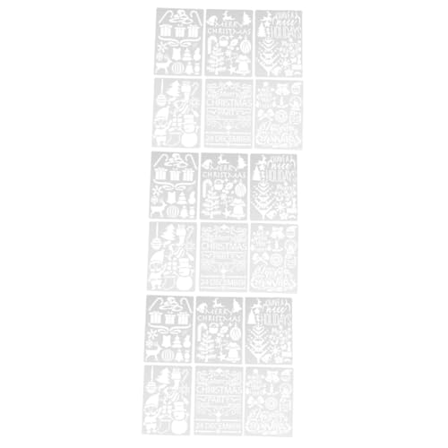 DOITOOL 36 Stück Teiliges Weihnachtsmalvorlagen aus Langlebigem Pet Wiederverwendbare Cartoon Schablonen für Malen mit Buntstiften und Farbe für Scrapbooking und DIY Weihnachtsdeko von DOITOOL