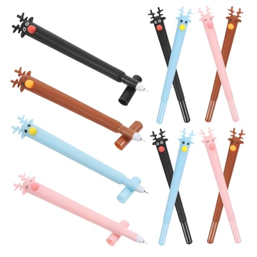 DOITOOL 36 Teiliges Kugelschreiber mit Weihnachts Elch Kreative Cartoon Ballpoint Pens in Schwarz Braun Blau und Mine Langlebig Rutschfest für Schüler und Bürobedarf von DOITOOL