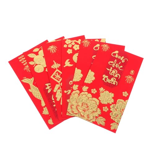 DOITOOL 36 Tet Geldumschläge 2026 Jahr Des Pferdes Vietnamesisches Rotes Päckchen Mit Metallischen Details – Wasserdichte Li Xi Halter Für Bargeld Und Segenskarten von DOITOOL