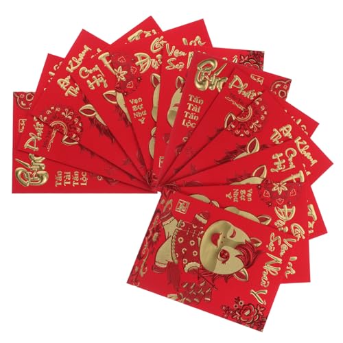 DOITOOL 360 Stück Vietnamesische Glücksumschläge mit Vietnamesischem Schriftzug Jahr Des Pferdes Kreative Rote Umschläge Reißfest für Neujahrsfeiern Firmenfeste DOITOOL 360 Stück Vietnamesische Glücksumschläge mit Vietnamesischem Schriftzug Jahr Des Pferdes Kreative Rote Umschläge Reißfest für Neujahrsfeiern Firmenfeste von DOITOOL
