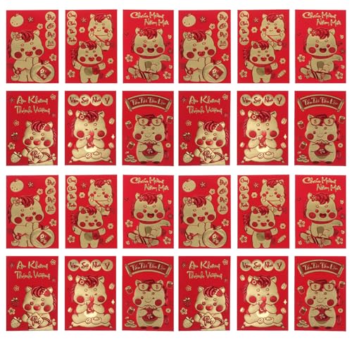 DOITOOL 360 Stück vietnamesische rote Umschläge 2026 Jahr des Pferdes Mondneujahr Rotes Paket Glücksgeldumschläge Frühlingsfest Partyzubehör DOITOOL 360 Stück vietnamesische rote Umschläge 2026 Jahr des Pferdes Mondneujahr Rotes Paket Glücksgeldumschläge Frühlingsfest Partyzubehör von DOITOOL