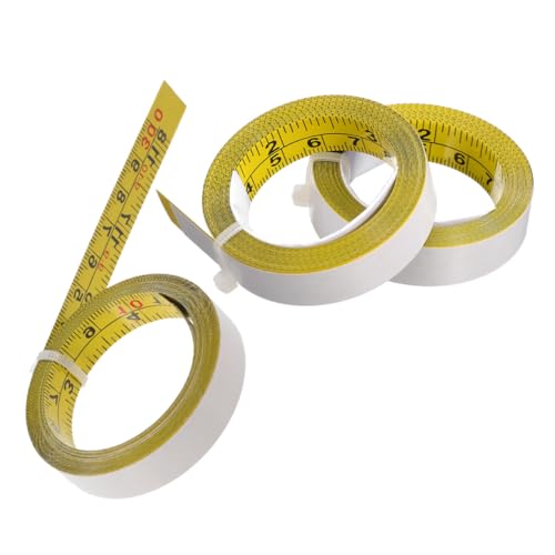 DOITOOL 3Roll Teiliges Selbstklebendes Stahl-maßband mit Dualer Einteilung Lang Präzises Klebe-messband für Holzarbeiten Technik und Zeichentisch Vielseitig Einsetzbar von DOITOOL