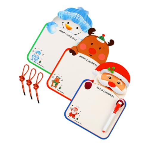 DOITOOL 3Sätze Doppelseitiges Whiteboard für Teiliges Cartoon Memo Board mit Weihnachtsmotiven Rentier Schneemann Weihnachtsmann für Kindergarten und Heimschule Fördert von DOITOOL
