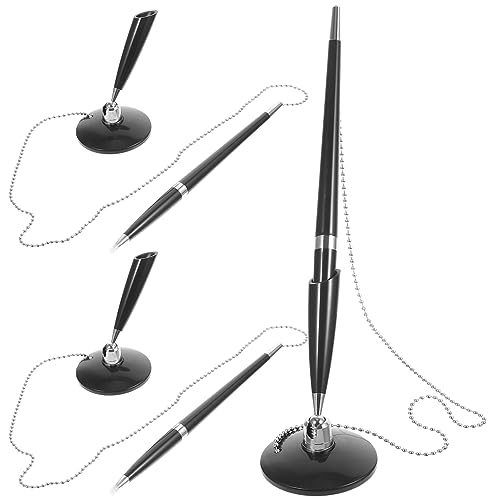 DOITOOL 3Stücke Multifunktions Kugelschreiber mit Standfuß für Hotel und Büro Eleganter Schreibstift mit Kette Stilvolles Schreibwerkzeug aus Hochwertigem Material für Gästebücher von DOITOOL