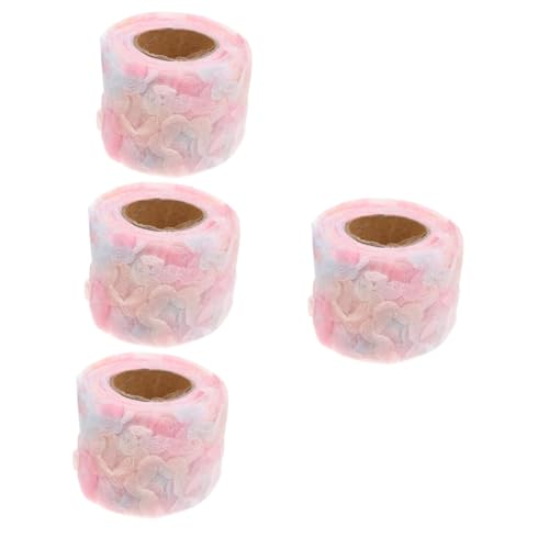 DOITOOL 4 Rollen Chiffon Rosen Stickband Zartes Vielseitiges DIY Zubehör für Haarspangen Bekleidungs und Kopfschmuckdekoration Hochwertiges Langlebiges Nähmaterial von DOITOOL
