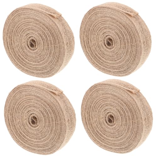 DOITOOL 4 Rollen Diy Handgemachtes Hanfseil Hochzeit Sackleinen Goldrand Weihnachtszubehör Schneidbares Geschenkband Dekoratives Band Praktisches Geschenkband Jute DOITOOL 4 Rollen Diy Handgemachtes Hanfseil Hochzeit Sackleinen Goldrand Weihnachtszubehör Schneidbares Geschenkband Dekoratives Band Praktisches Geschenkband Jute von DOITOOL
